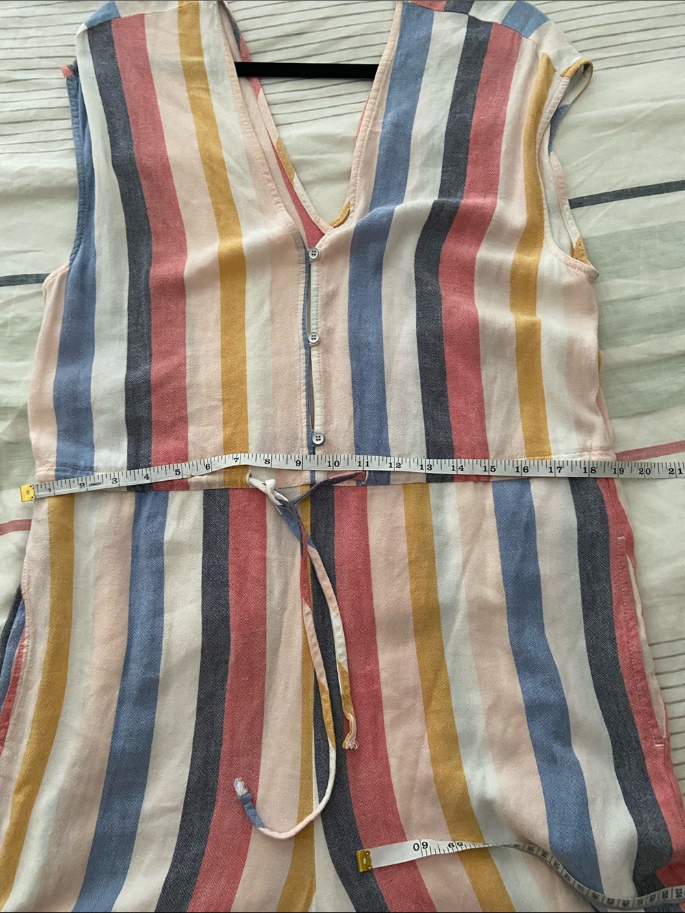 Cloth & Stone Linen Blend Wide Leg Jumpsuit Cropped Boho Coastal Size Small - Picture 12 of 16